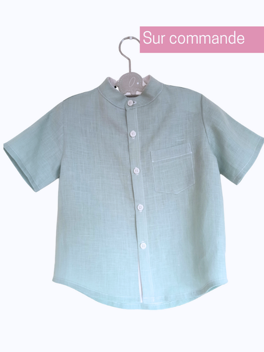 Chemise en Lin vert d'eau