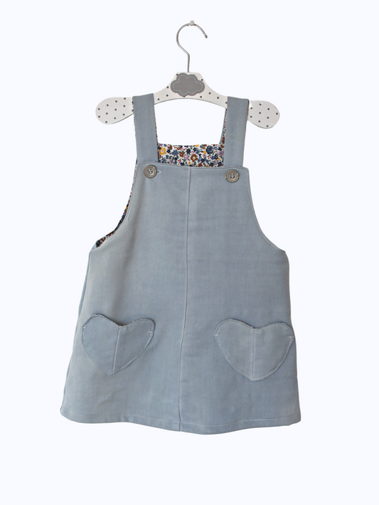 Robe chasuble en jean recyclé