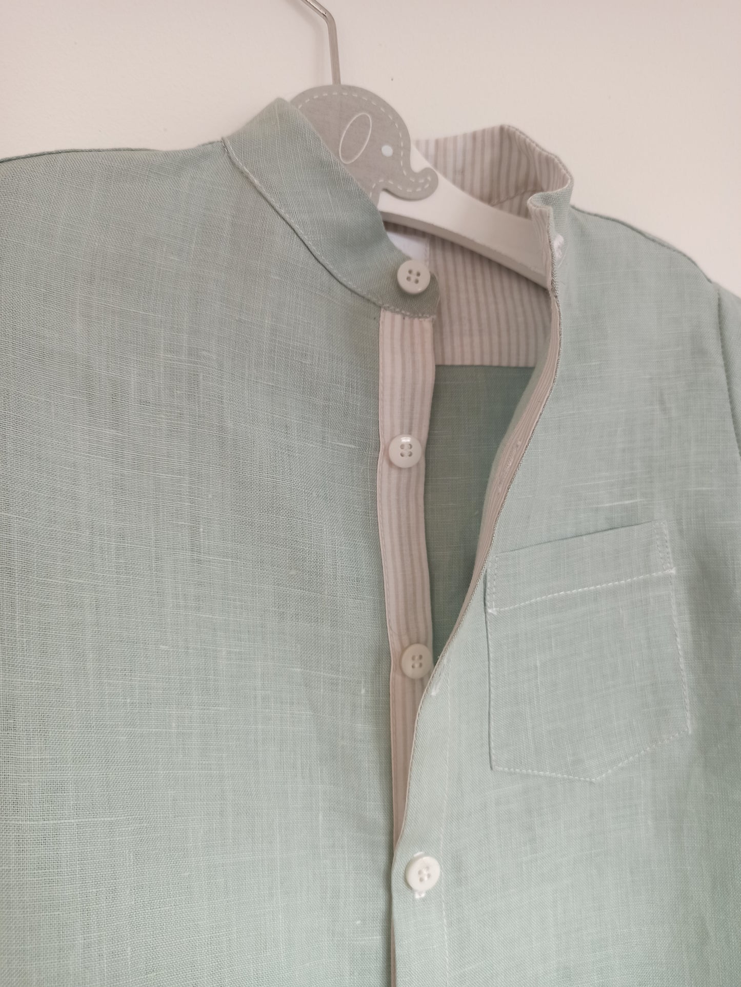 Chemise en Lin vert d'eau